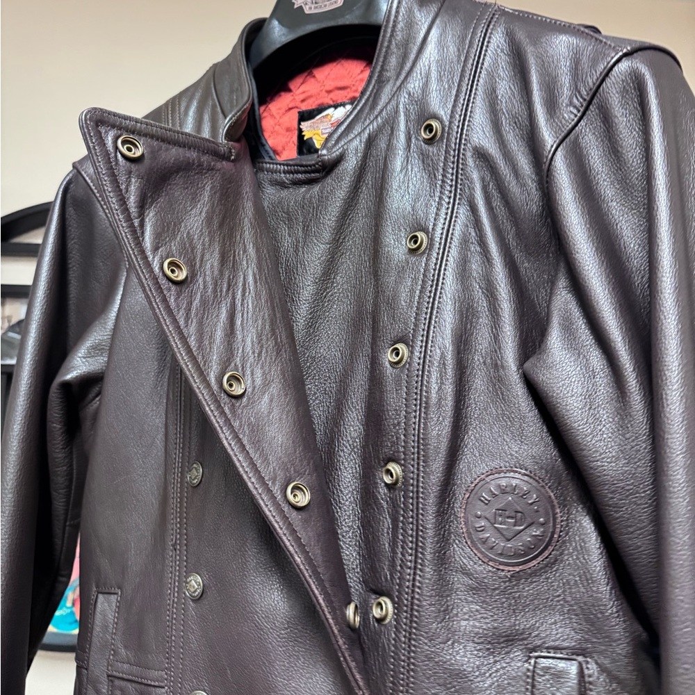 Harley-Davidson Women’s Genuine Leather Jacket Brown Small Removable Liner